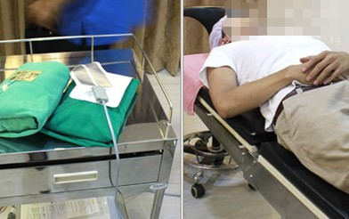 *步消毒后打麻药